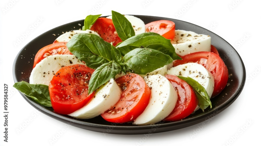 Caprese salad on white
