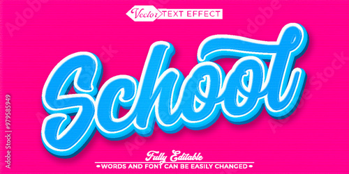 School Student Vector Editable Text Effect Template