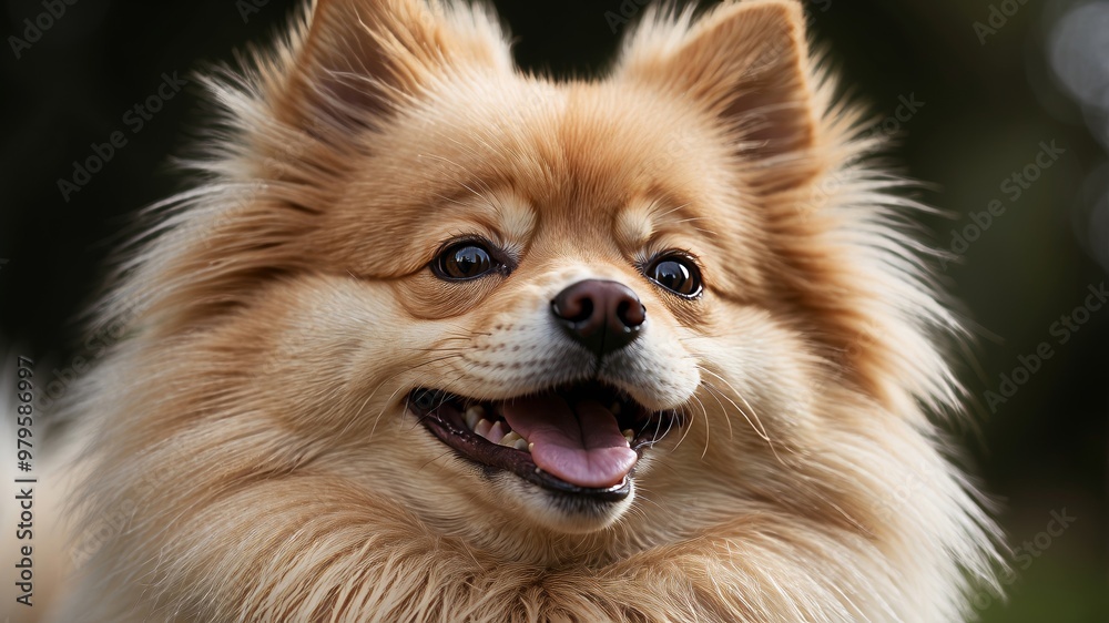 Happy mischievous spitz dog with playful expression Happy mischievous spitz dog with playful expression
