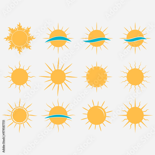 collection of sun logos