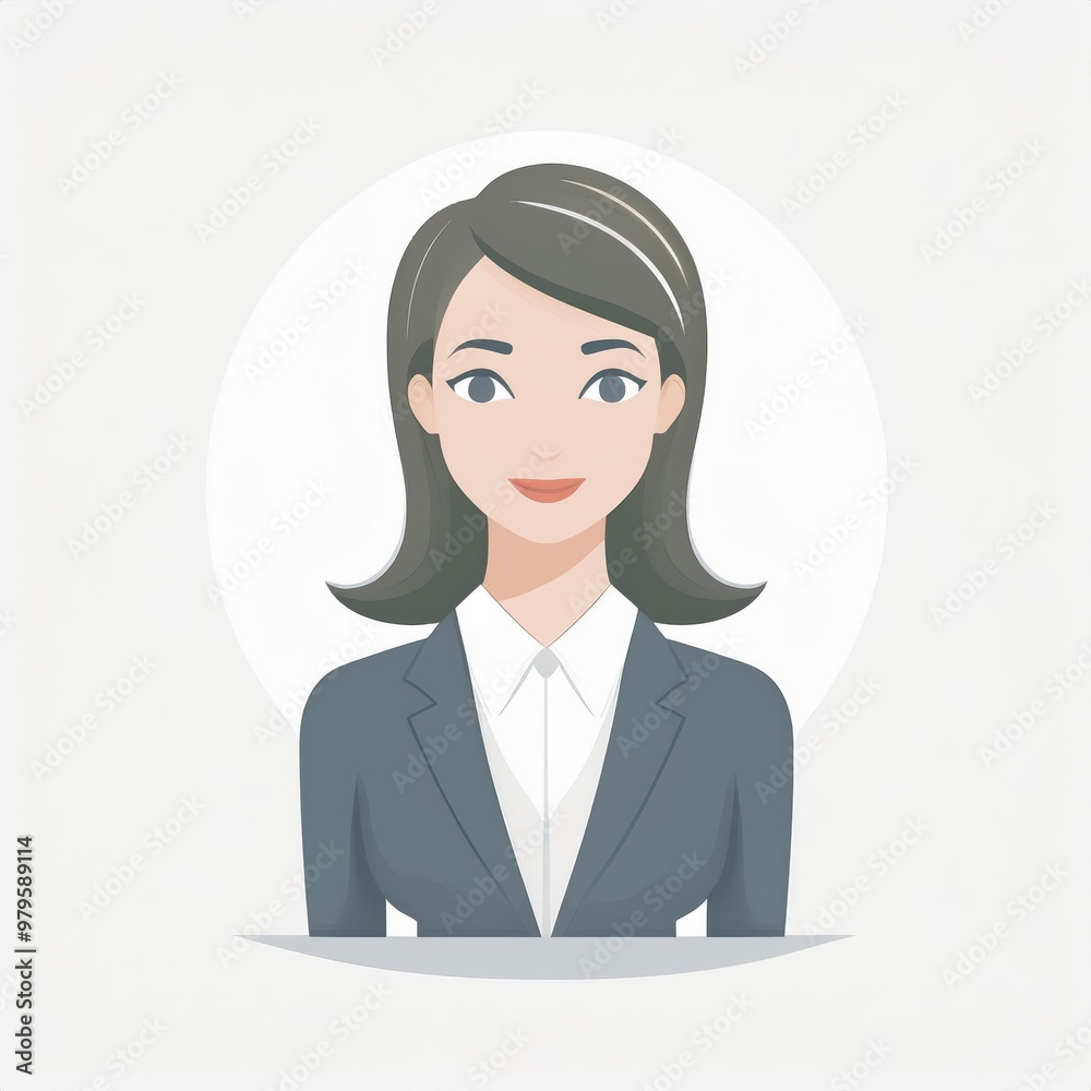 Professional Woman in Business Attire with Confident Smile. Monochrome Vector Icon for Corporate Identity, Business Services, or Professional Representation in Black and White Minimalist Style Professional Woman in Business Attire with Confident Smile. Monochrome Vector Icon for Corporate Identity, Business Services, or Professional Representation in Black and White Minimalist Style