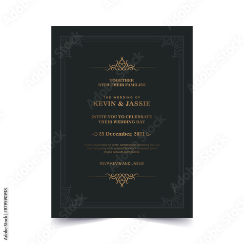 Luxury Invitation card vector design vintage style