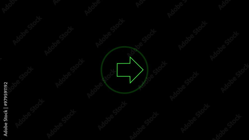Arrow icon on the right animation with black background. Arrow icon on the right animation with black background.