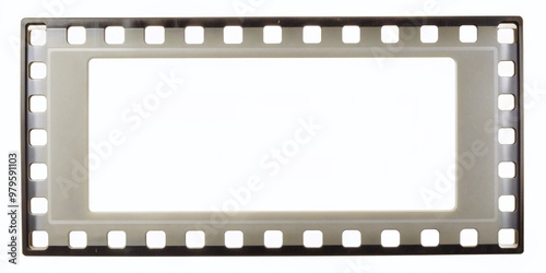 Wallpaper Mural Isolated white 35mm film frame with clear borders and sprocket holes, providing ample empty space for text or design overlays on a clean background. Torontodigital.ca