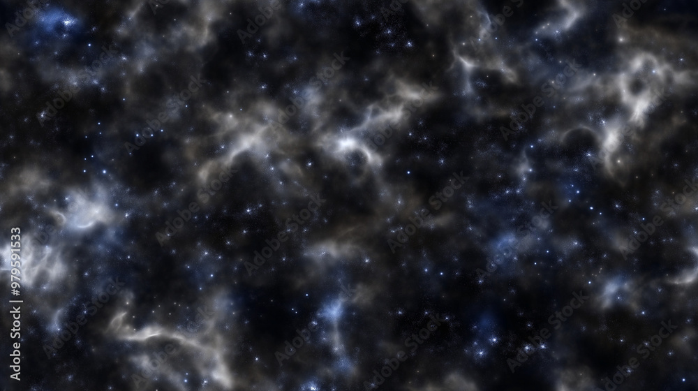 Fototapeta premium Deep Space Stars: Seamless design of a deep space sky with distant stars and faint