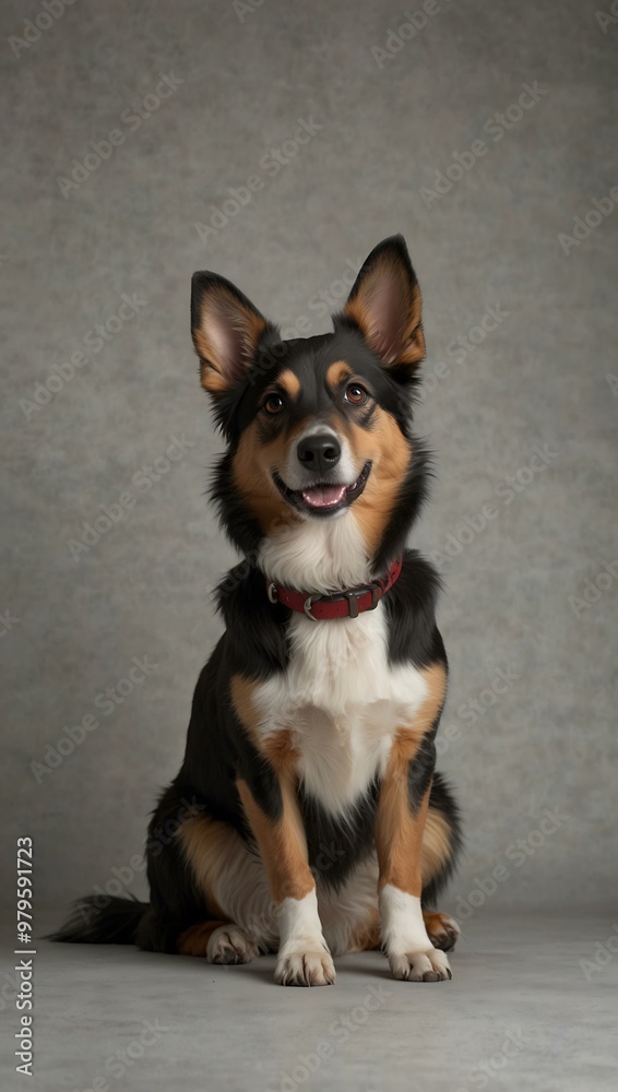Cute dog in a studio with blank space Cute dog in a studio with blank space