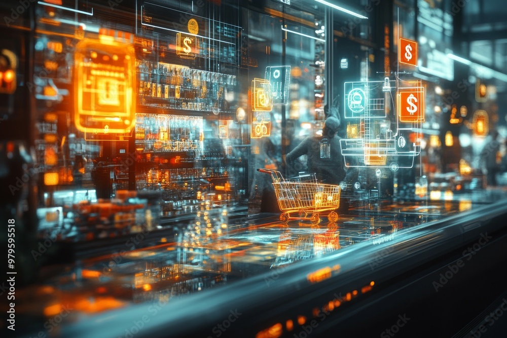 Fototapeta premium The Digital Marketplace, E commerce Growth