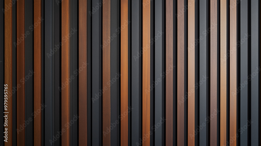 Obraz premium Modern wall covering made of wooden slats forming a pattern