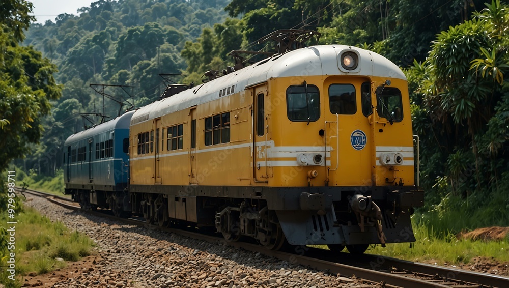 Diesel railcar on the railway, State Railway of Thailand. Diesel railcar on the railway, State Railway of Thailand.