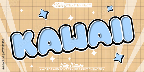 Kawaii Japan Kawaii Japan  Vector Editable Text Effect Template