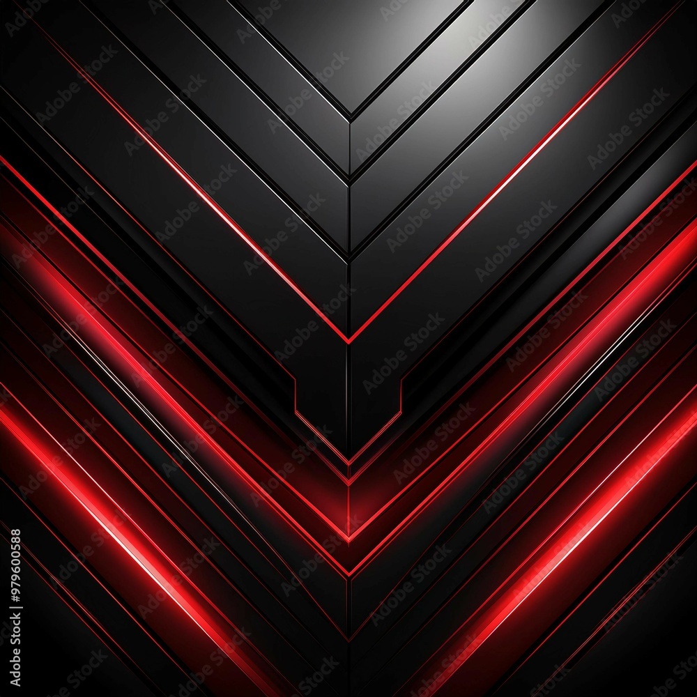 Fototapeta premium Futuristic Black and Red Geometric Background Design