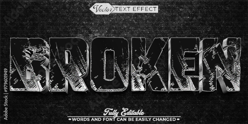 Break Broken Vector Editable Text Effect Template