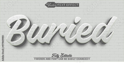  White Buried Vector Editable Text Effect Template