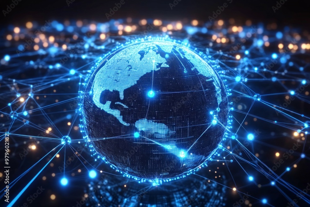 Fototapeta premium Global E Commerce Web, E commerce Growth