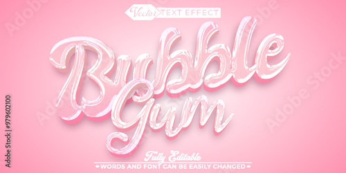 Cartoon Bubblegum Vector Editable Text Effect Template