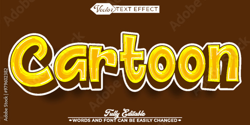 Cartoon Yellow  Vector Editable Text Effect Template
