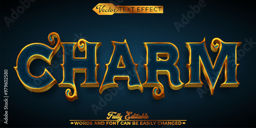 Charm Magic Vector Editable Text Effect Template