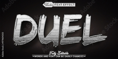 Silver Wild West Duel Vector Editable Text Effect Template