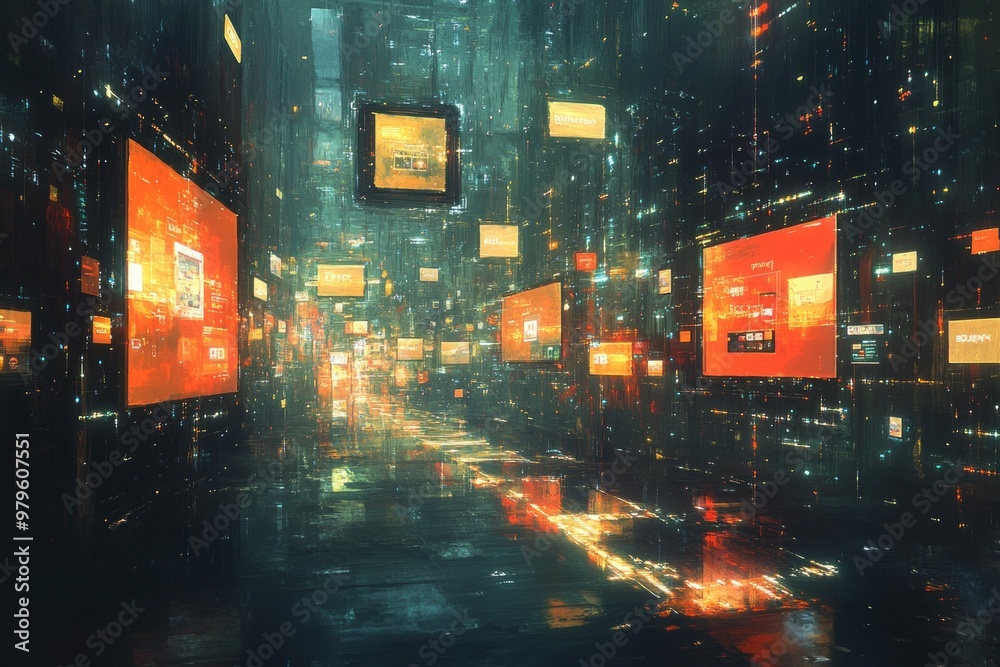 Naklejka premium The Rise of Virtual Stores, E commerce Growth