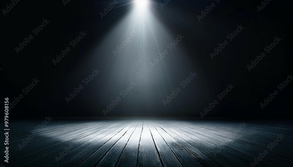 Single Spotlight in a Dark Empty Room Single Spotlight in a Dark Empty Room