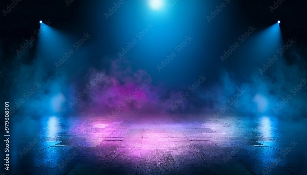 Studio Spotlight with Vibrant Blue and Pink Fog Studio Spotlight with Vibrant Blue and Pink Fog