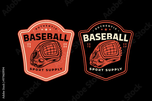 baseball glove, baseball softball mitt retro vintage logo vector design collection set for baseball sport club, tournament, t shirt, merchandise designs