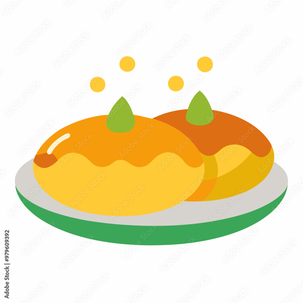 Creative vector design omelet on a white background