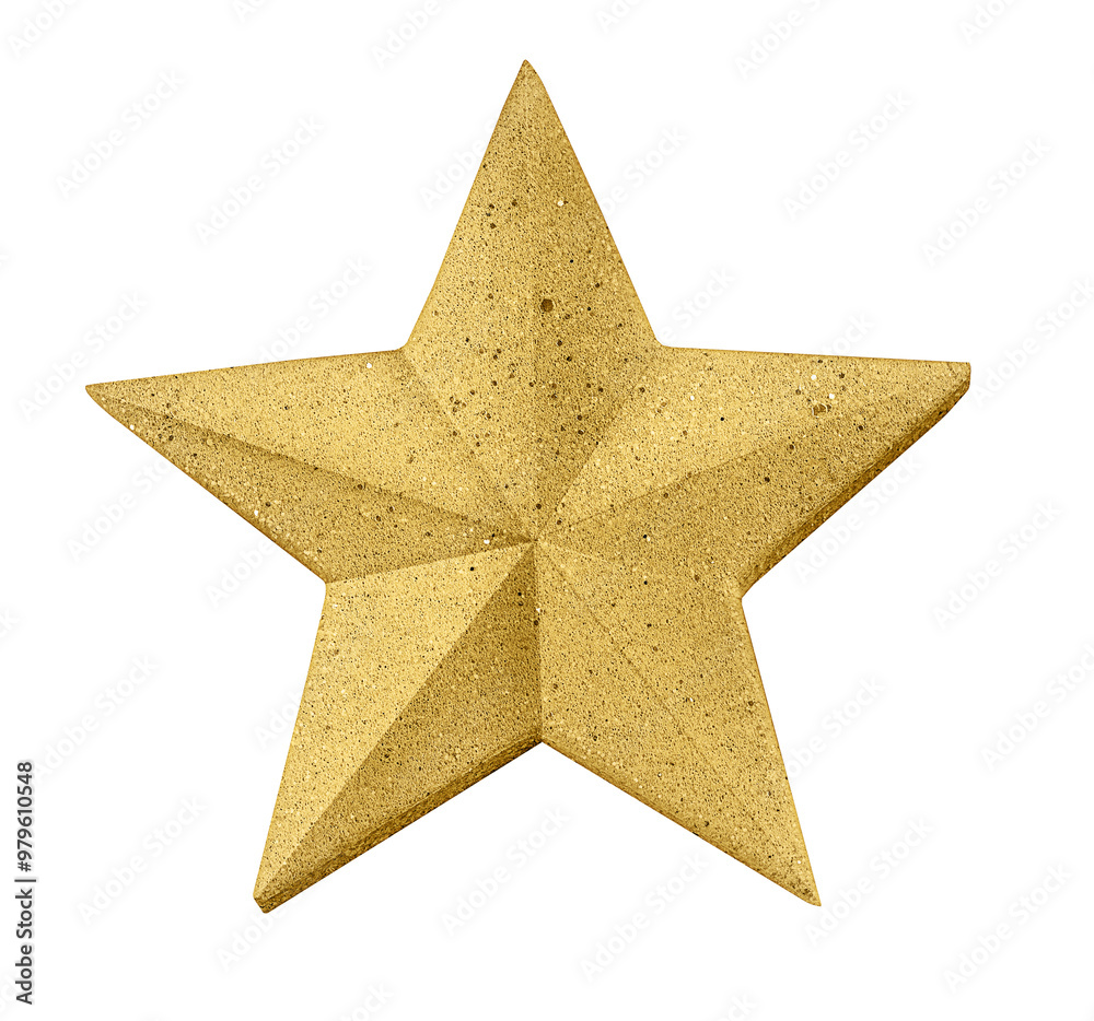 Golden star Christmas tree isolated on white background Golden star Christmas tree isolated on white background