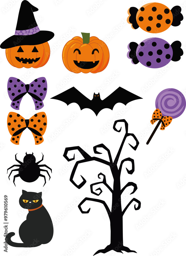 Fototapeta premium halloween icons set