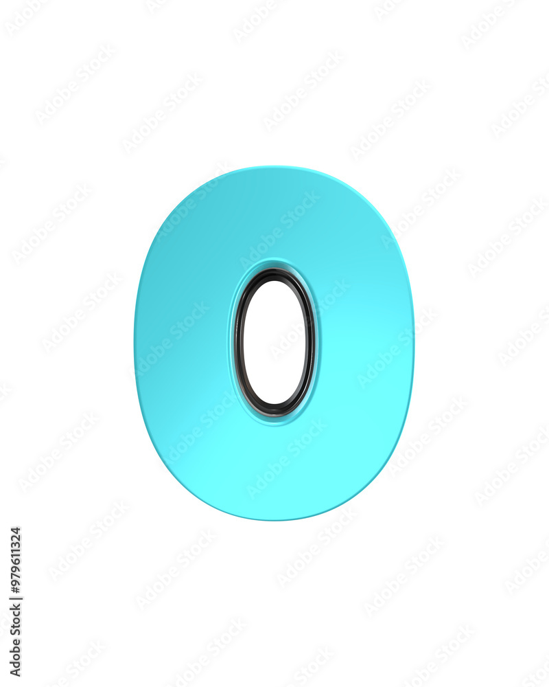 3d blue number 0 3d blue number 0