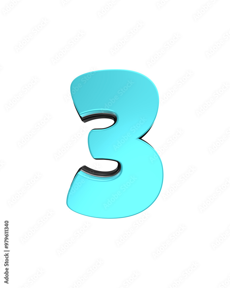 3d blue number 3 3d blue number 3