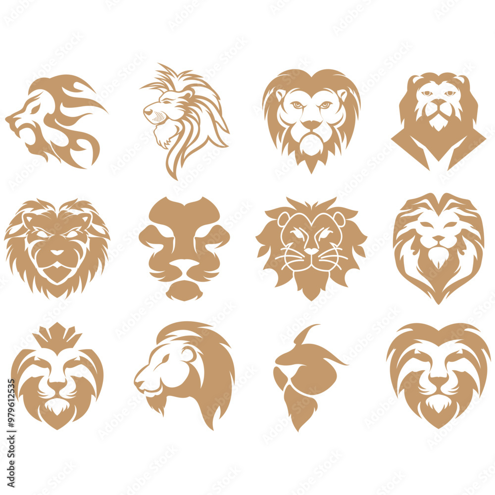 collection of lion logos