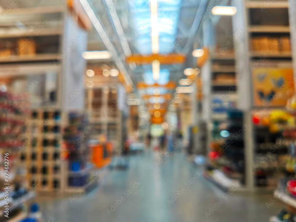 Abstract blur background of store for home improvement and DIY Abstract blur background of store for home improvement and DIY