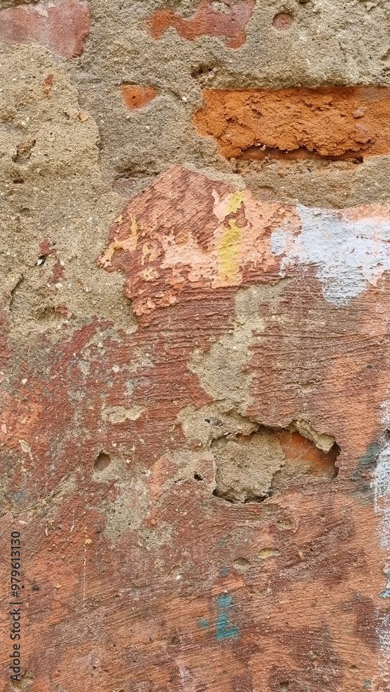 Peeling paint on an old wall. Grunge background for design.Selective focus Peeling paint on an old wall. Grunge background for design.Selective focus
