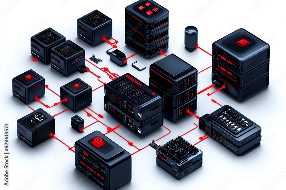 A diagram of a distributed database system, showing multiple ...