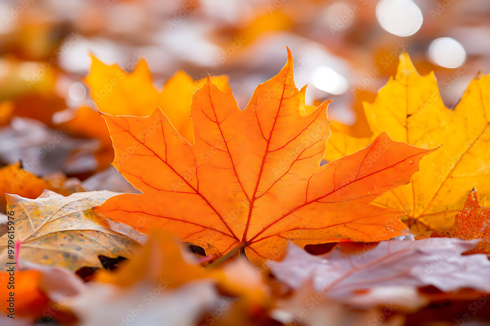 A close-up of vibrant autumn leaves in shades of orange, creating a seasonal atmosphere. A close-up of vibrant autumn leaves in shades of orange, creating a seasonal atmosphere.