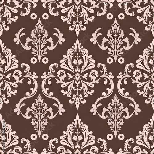 Damask seamless pattern element. Elegant luxury texture for wallpapers, backgrounds and page fill.