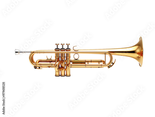 golden trumpet isolated on transparent background