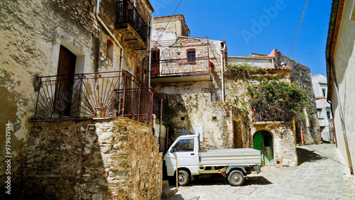 Borgo fantasma della Rabatana, quartiere abbandonato della cittadina di Tursi,Matera,Basilicata,Italy