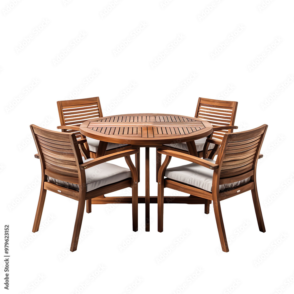 Outdoor dining set on transparent background Outdoor dining set on transparent background