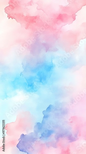 A soft and dreamy watercolor texture blending gentle pinks and blues, perfect for backgrounds and creative design projects.