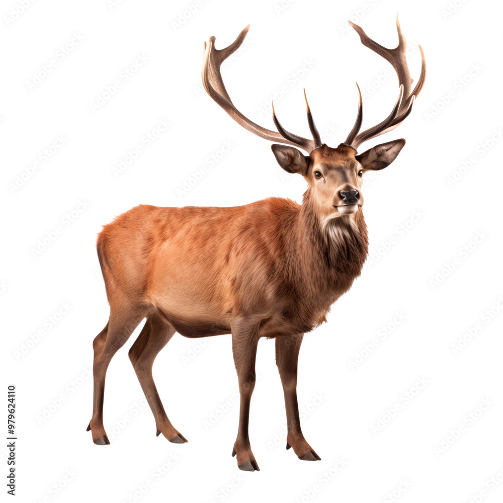 Red deer isolated on white background, cut out Red deer isolated on white background, cut out