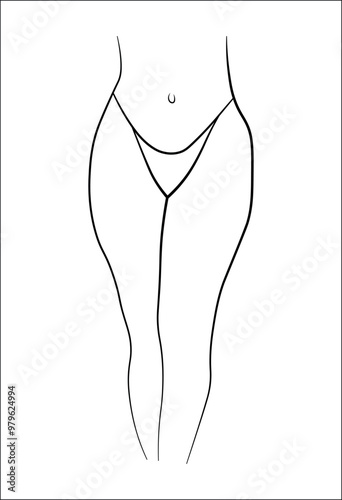 women panties swimsuit black and white drawing sketch