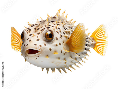 puffer fish isolated on transparent background photo