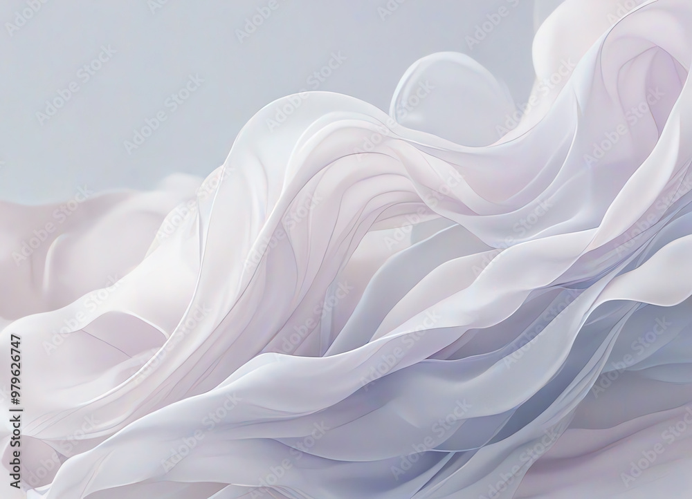 Fototapeta premium An illustration of soft pastel flowing shapes that resemble delicate fabric