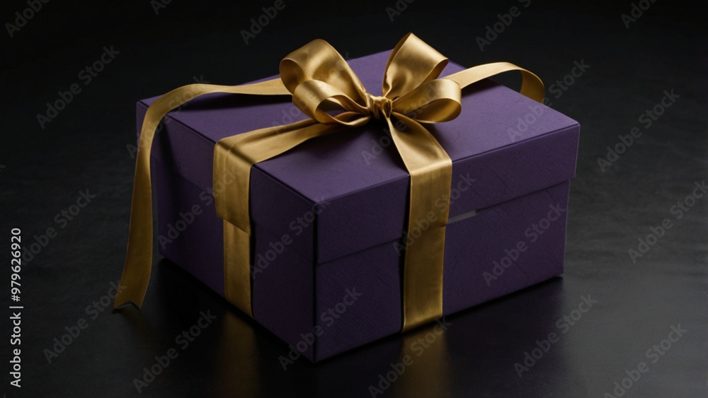 gift box with golden ribbon gift box with golden ribbon
