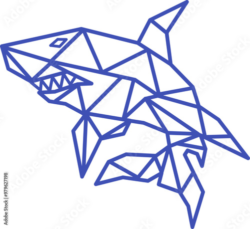 Shark. shark geometry vector. shark geometric design