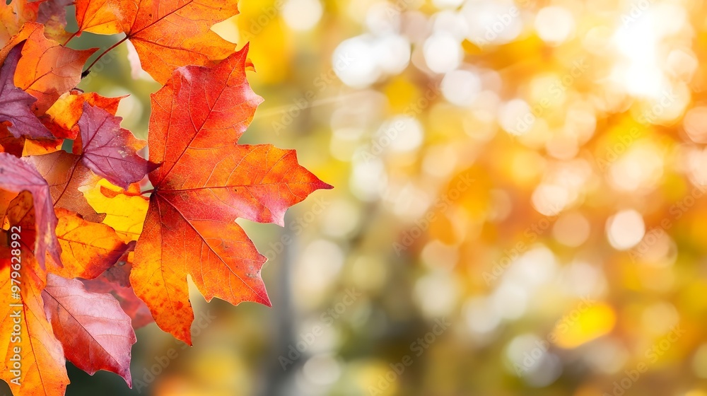 Vibrant Autumn Foliage in a Sunlit Forest Landscape Vibrant Autumn Foliage in a Sunlit Forest Landscape