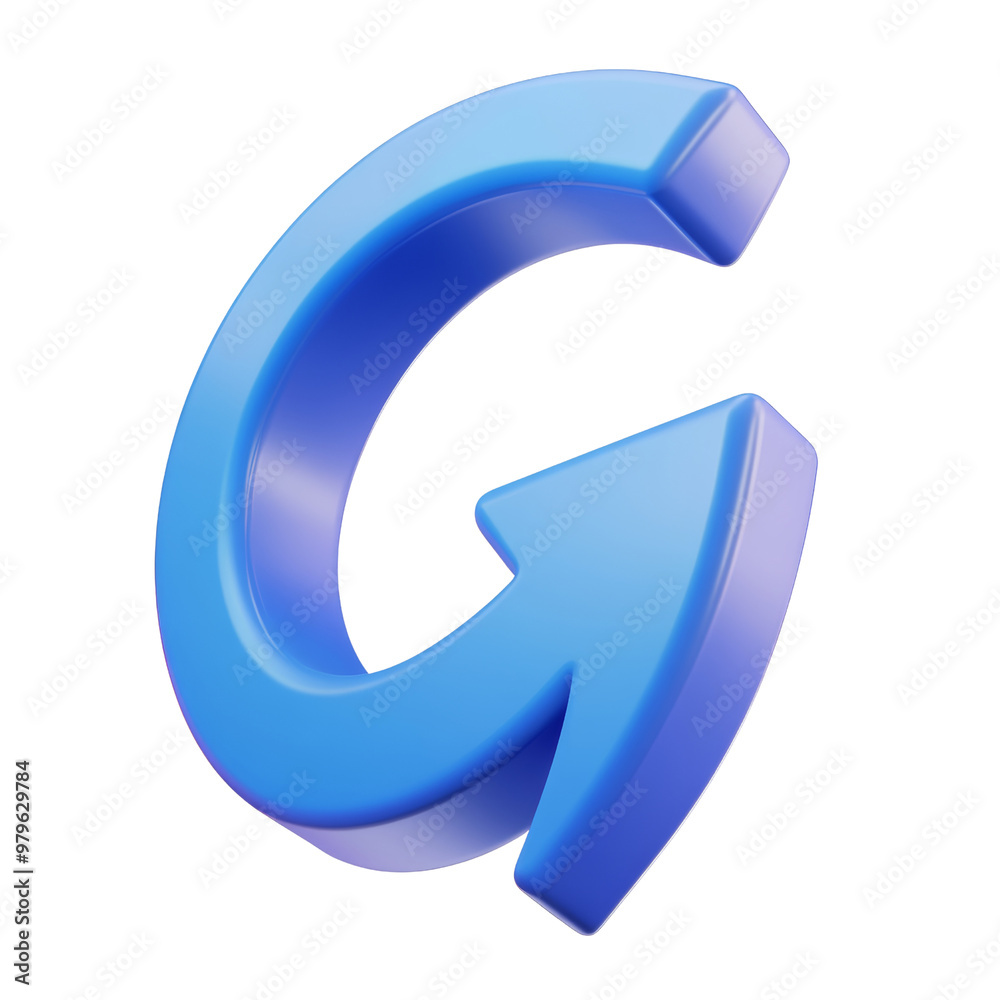 blue cycle arrow 3d render icon isolated on transparent background cutout blue cycle arrow 3d render icon isolated on transparent background cutout