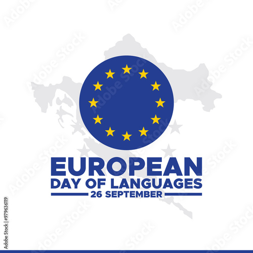 European Day of Languages,  26 September, banner, ads, post design, vector illustration, stock image, eps file. European Day of Languages social media template design, European Languages day.